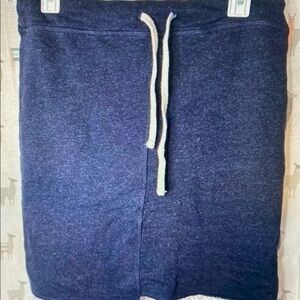 Sundry Navy Blue Drawstring Midi Skirt